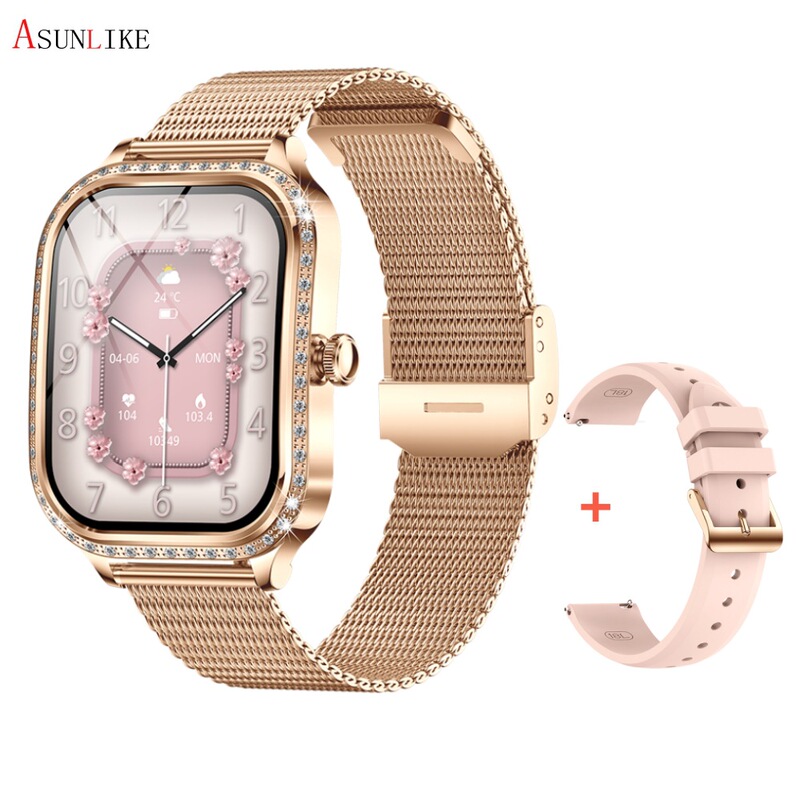 Cross-Border Supply of Mk88 Women's Smart Watch Heart Rate Blood Pressure Blood Oxygen Bluetooth Fashion Bluetooth Call Watch