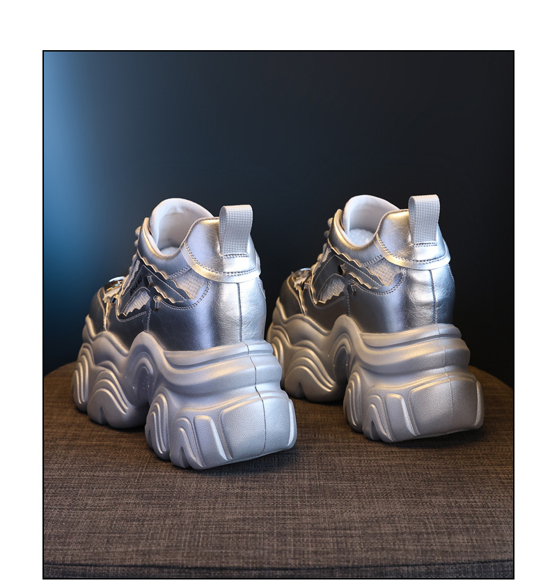 Giày sneaker nữ chunky đế dày tăng chiều cao, phong cách thể thao — Màu trắng chi tiết 23