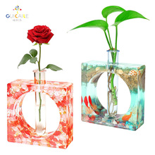DIY花瓶滴膠模具環氧樹脂模具方形插花瓶創意簡約花瓶制作工具
