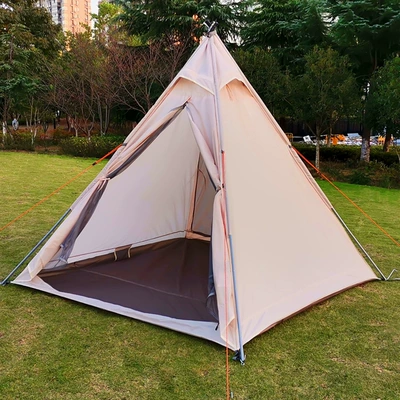 Outdoor camping tent pyramid automatic tent sun-proof sun-proof double-layer rain-proof park picnic family tent