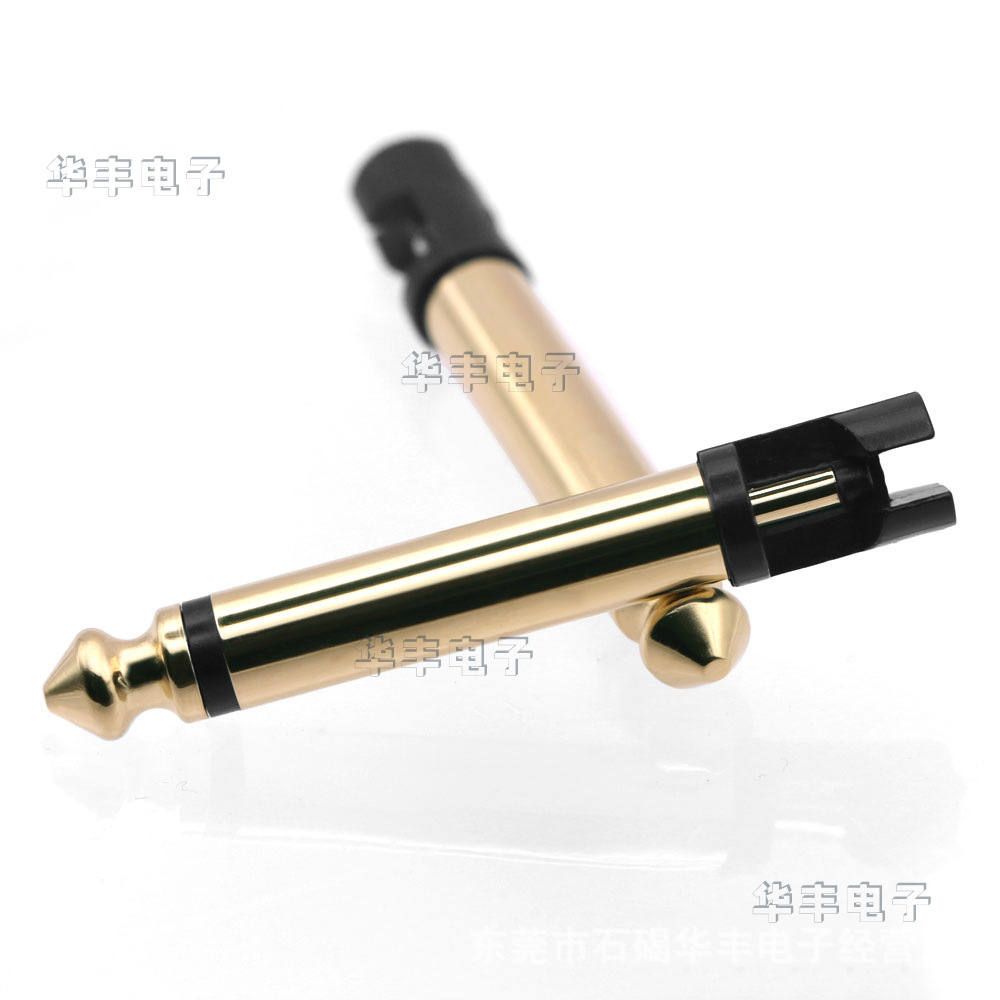 6.35插头6.3单声麦克风话筒大二芯三芯音箱母头传输音响视频插头