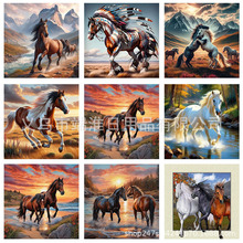 亚马逊新款5D钻石画马赛克热销新款钻石画动物马钻石画厂家直
