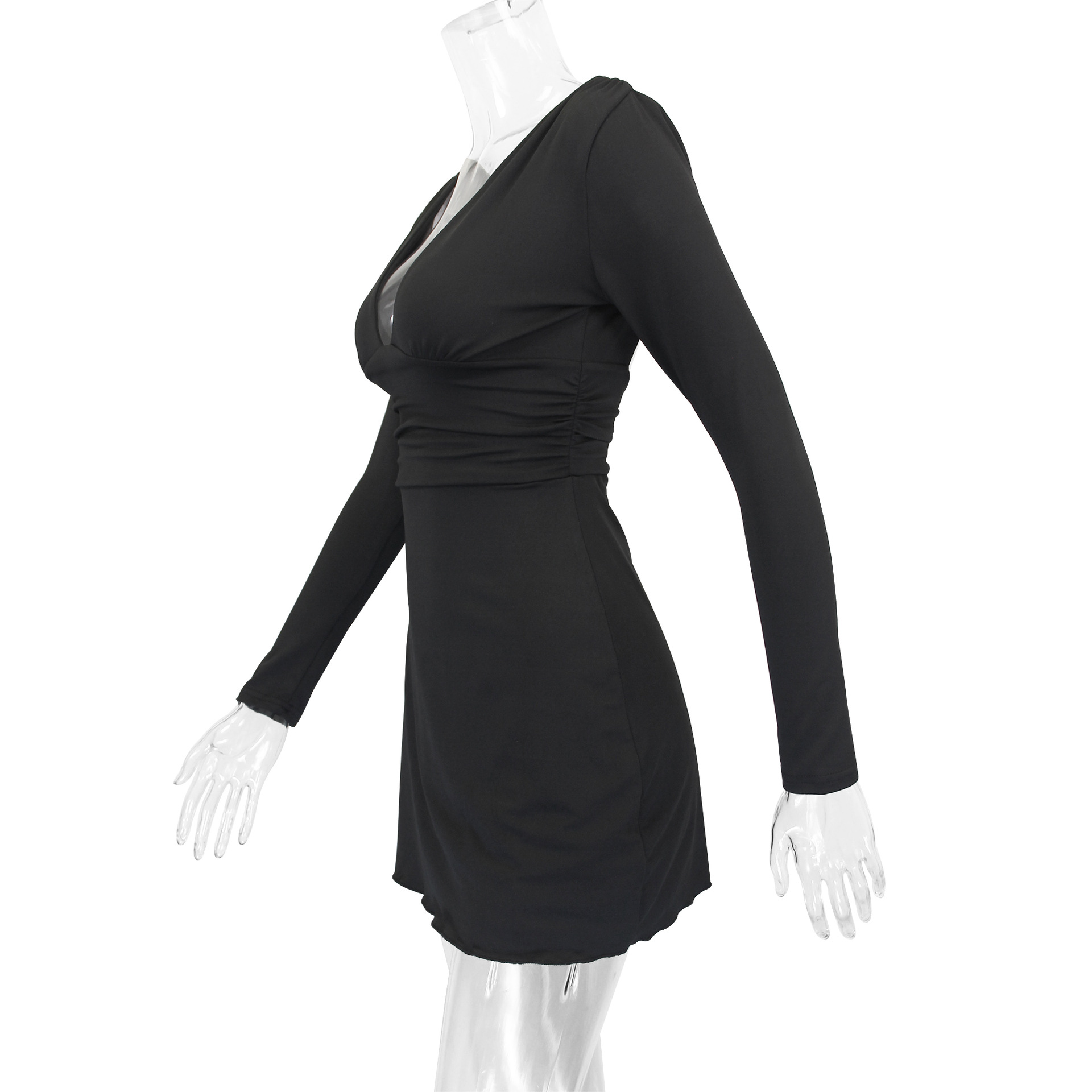 Women Clothing Sexy V neck Backless Long Sleeves Dress Autumn Best Seller in Hip Bag Dress