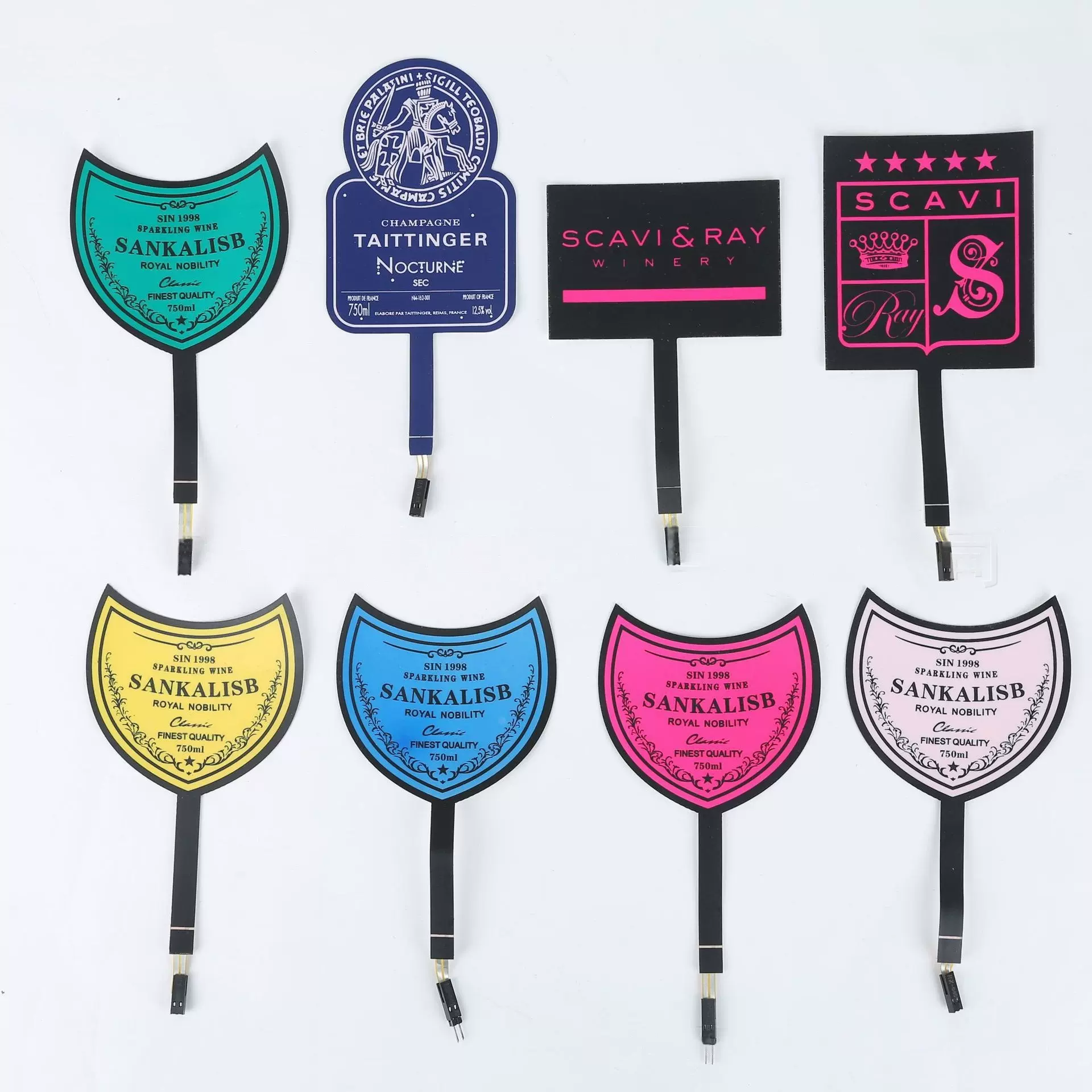 定制EL冷光酒瓶酒吧宣传图案Logo防水发光冷光贴纸