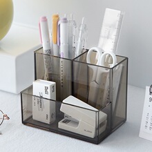 笔筒收纳盒简约风格办公室桌面多功能文具透明亚克力学生桌面桶