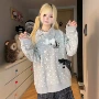不规则小众波点翻领开衫