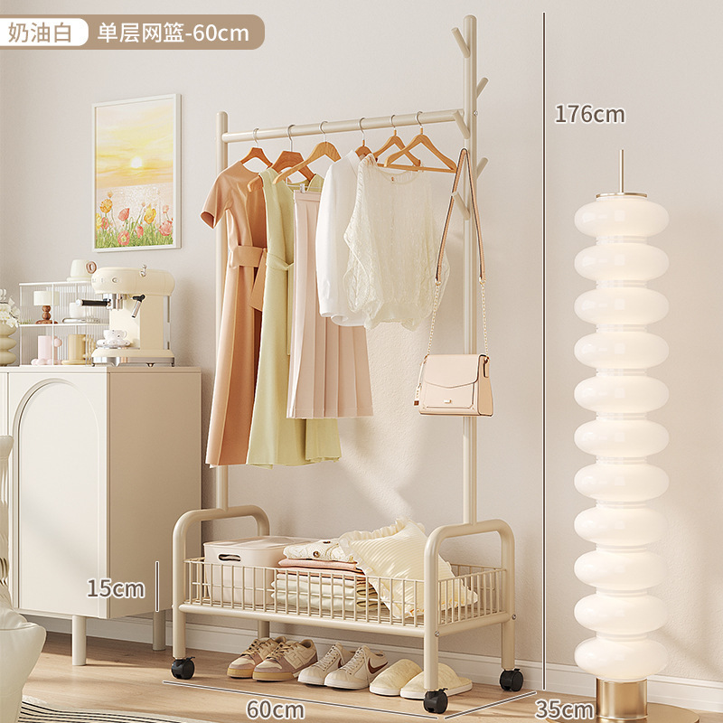 단층 크림 화이트 60 옷걸이
