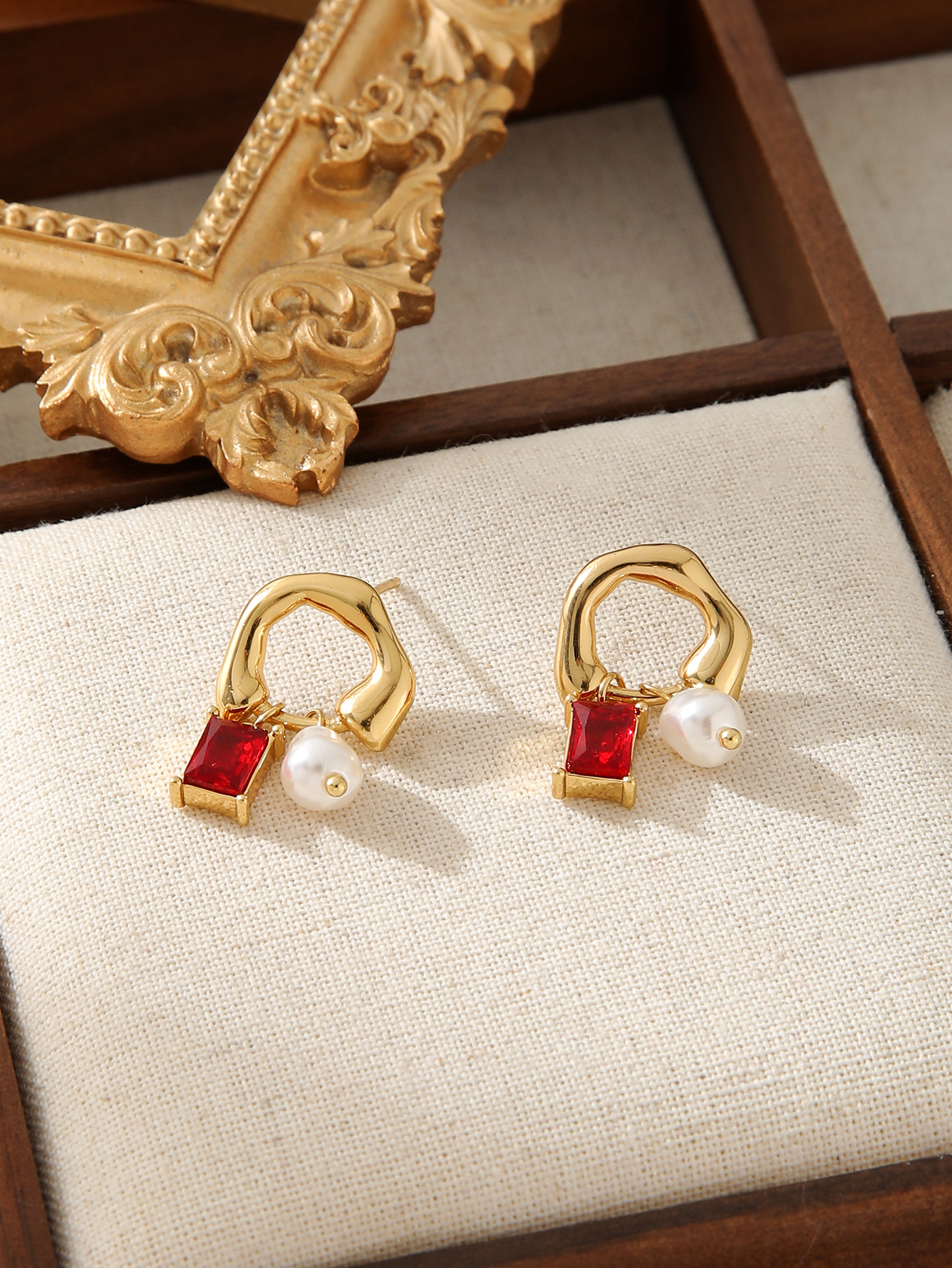Casual, Banquet, Daily Occasion 1 Pair French Style Geometric Pearl Plating Inlay Titanium Steel Zircon Zircon Ear Studs