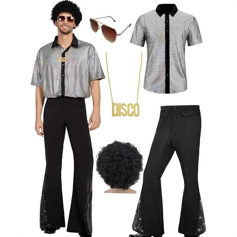 2025 новинка 70-х классический повседневный ретро блестящий костюм для мальчиков одежда для дискотек