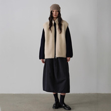 100%纯羊毛立领气质保暖拉链外穿毛绒海宁皮草马甲背心女时髦洋气