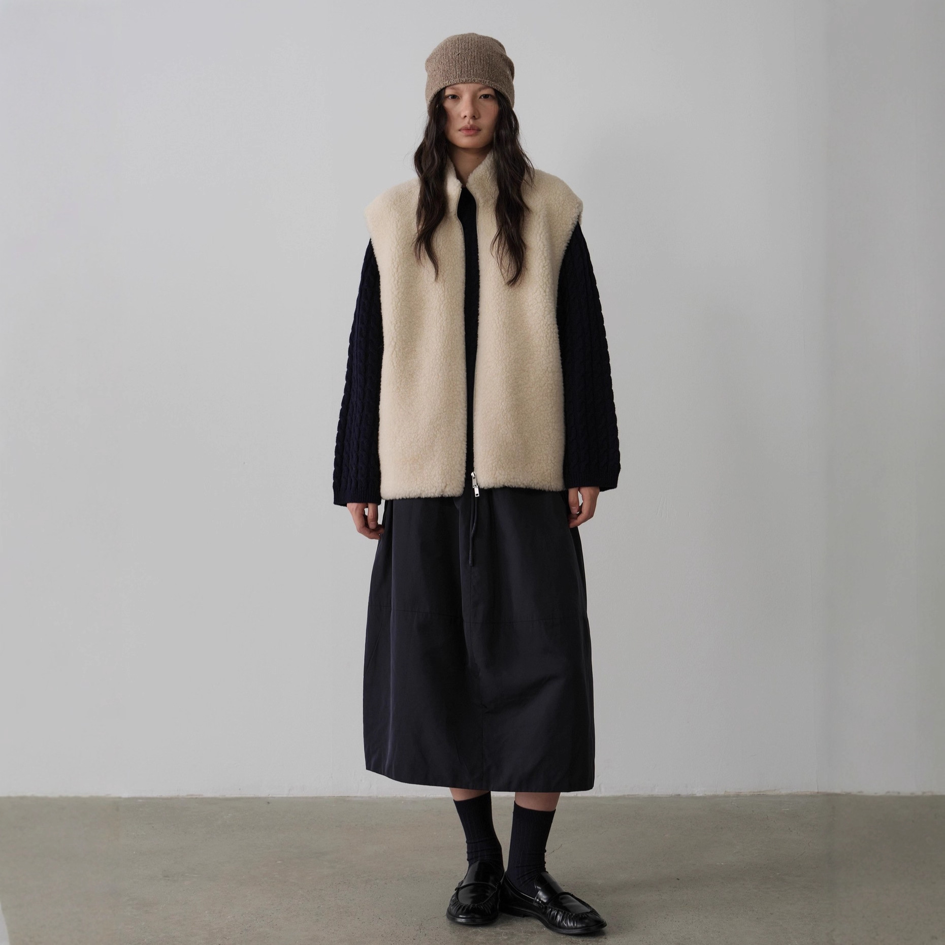 100%纯羊毛立领气质保暖拉链外穿毛绒海宁皮草马甲背心女时髦洋气