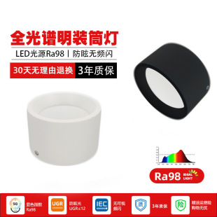 High-Brightness Led Surface-Mounted Downlight Without Opening Ceiling Light Ceiling Downlight Commercial White Cylindrical Light Clothing Store Light