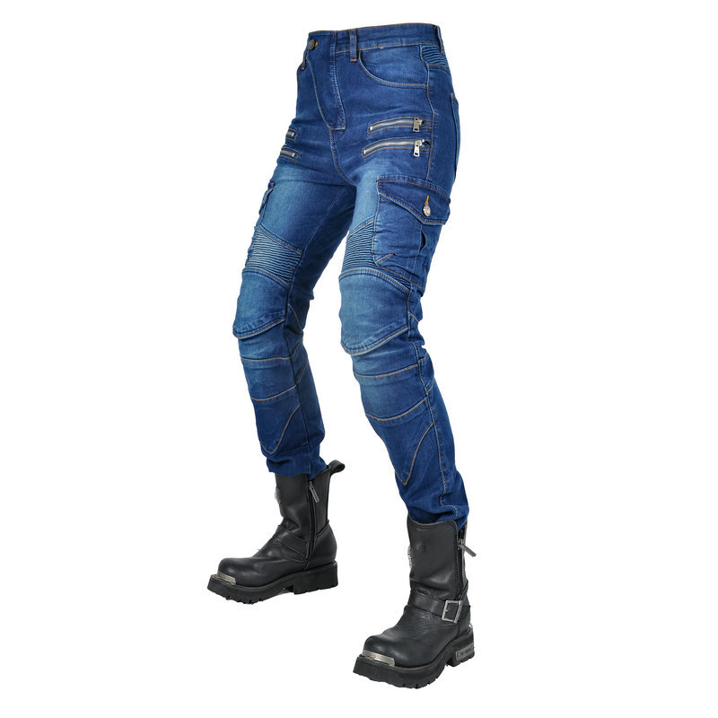 Pantalones vaqueros de la motocicleta VOLERO Knight stretch motocicleta pantalones de montar retro personalizado casual pantalones resistentes a la caída de las mujeres