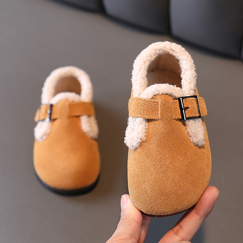 Barns bomullsskor plyschisolering vinterpäls och bönor tjejer med prinsessskor,_voghion.com