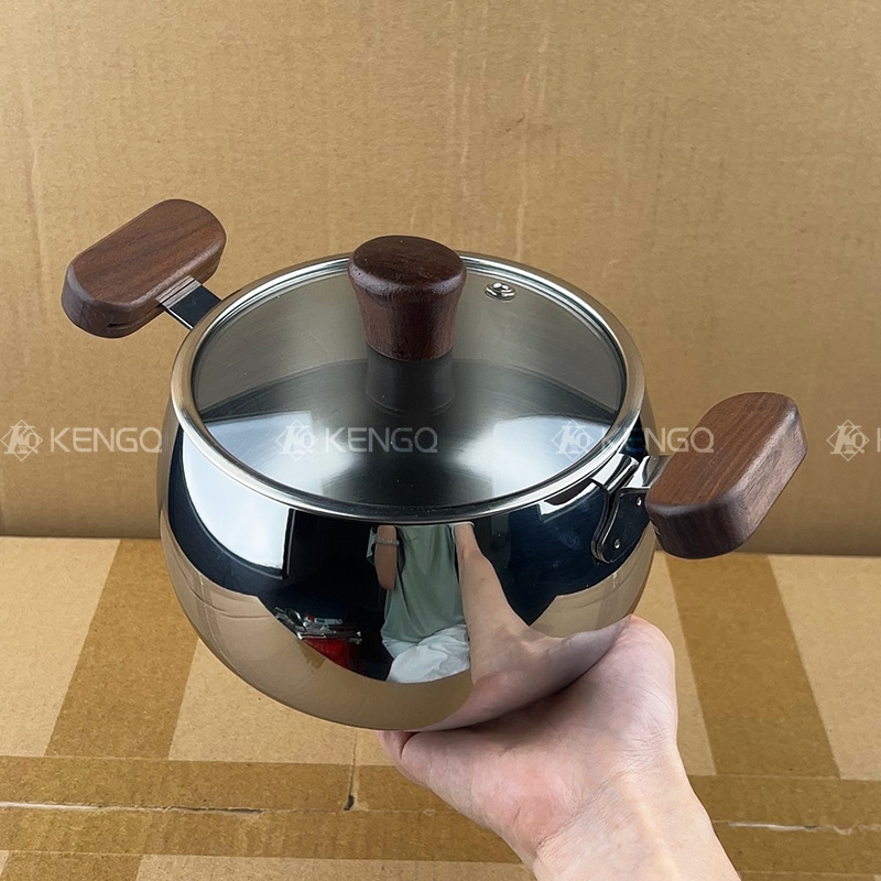 [Exportación a Alemania] 316 olla de leche de acero inoxidable cocina de inducción suplemento alimenticio para bebés olla de leche caliente olla de sopa pequeña de dos oídos