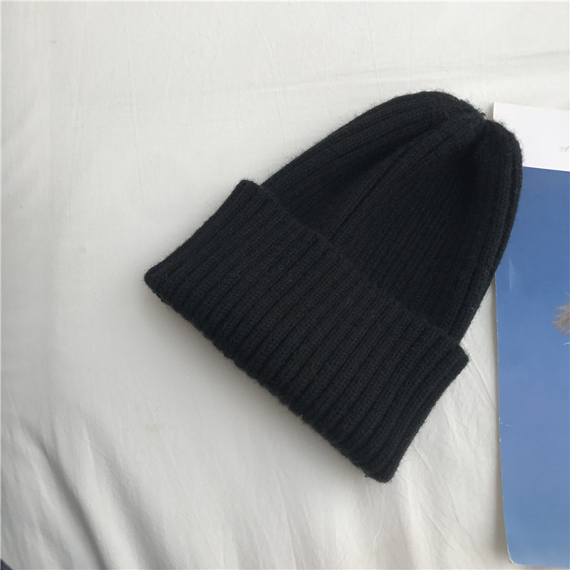 Unisex Vintage enfärgad stickad mössa höst-vinter varmt allt casual Instagram tröja mössa för kvinnligt par stickad linje hatt trend_voghion.com