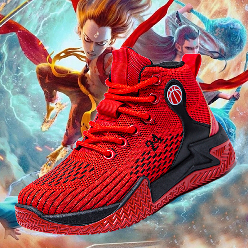 Nuevos zapatos de baloncesto de verano de moda al aire libre zapatos de carrera de suela gruesa rebote de tela de malla zapatos deportivos para niños