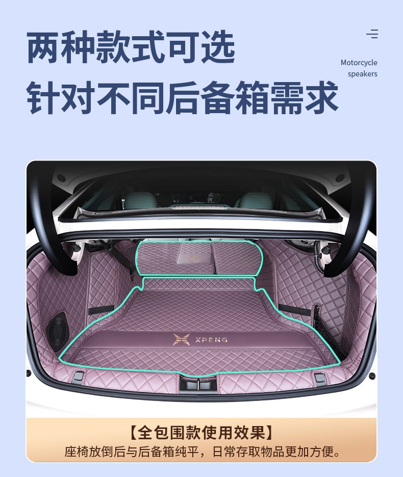 Suitable for 2020-2026 models of the XPeng P7, P7i, P7+, full-coverage trunk mat, thickened and wear-resistant