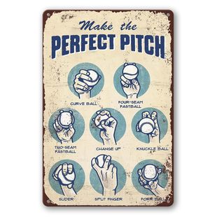 Perfect Pitching Tips Retro Tin Painting Baseball Teaching Decorative Brand Amazon Hot Selling Home Decorations