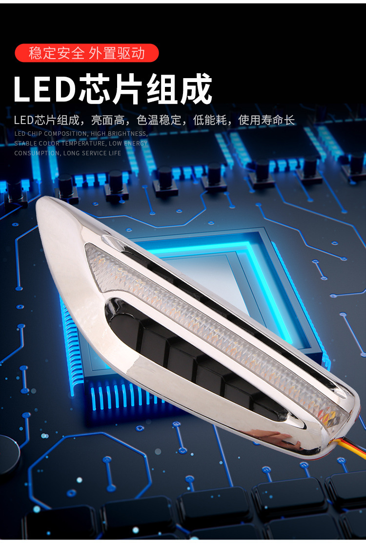 Car High Brightness LED Sequential Side Turn Signal Light Fender Lamp