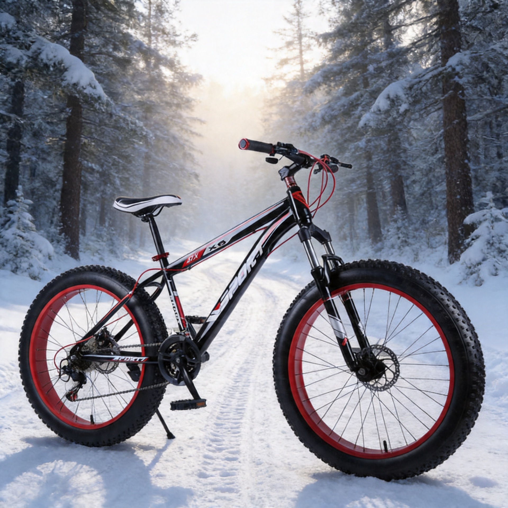 Bicicleta de nieve de 24 pulgadas con cuadro de acero de alto carbono específico para estudiantes, bicicleta para nieve de 24 pulgadas