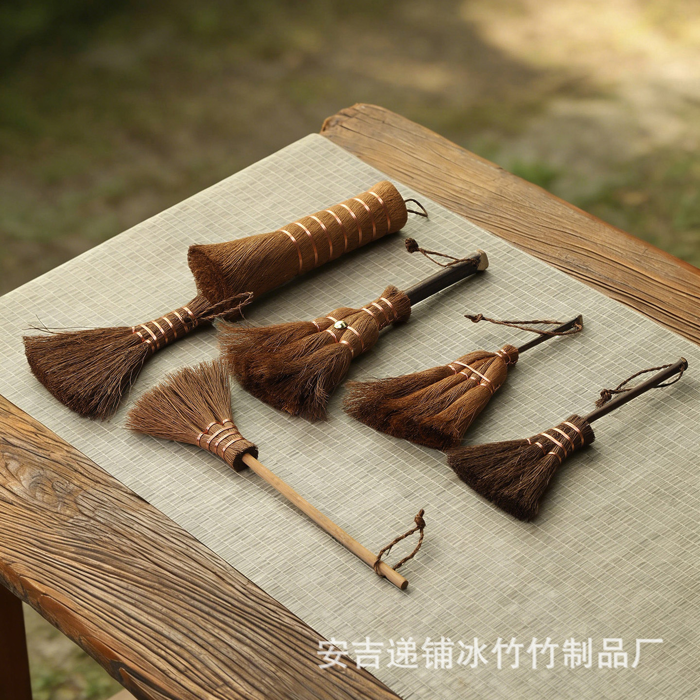 Brown Bristle Brush, Handmade Tea Table Brush, Kung Fu Tea Set Accessories, Purple Bamboo Tea Brush, Creative Brush, Natural Bristle Brush Wholesale