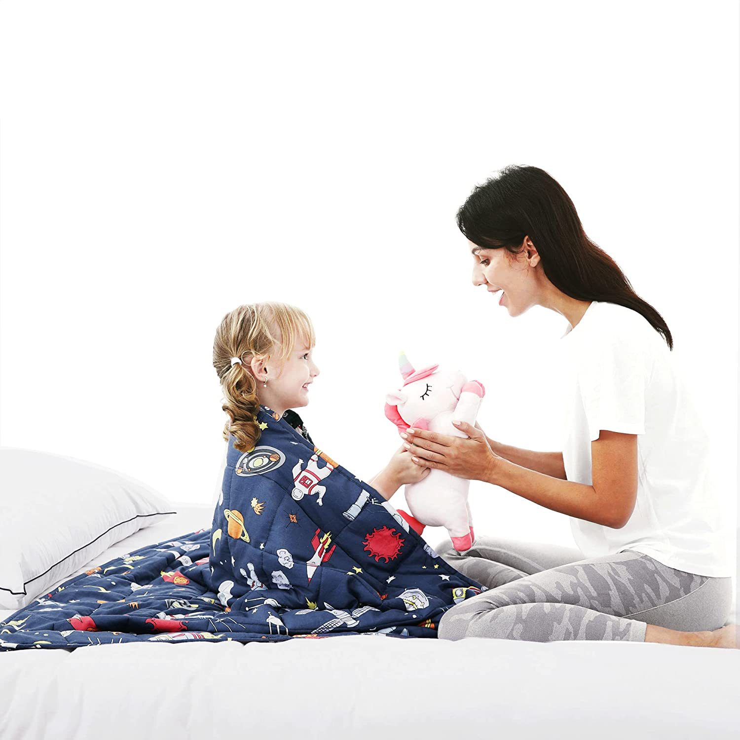 Suministro directo de fábrica edredón de gravedad impresión de algodón manta de gravedad cuentas de vidrio suave para niños weighted blanket