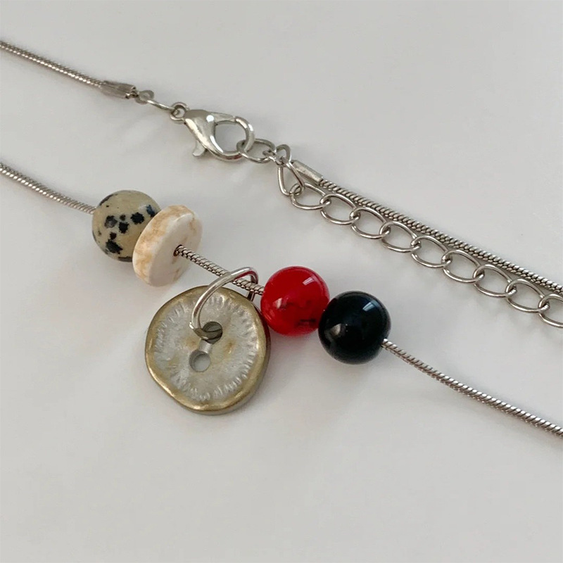 Fashionable Korean-Style Vintage Distressed Button Beaded Snake Bone Necklace Niche Versatile Personality Choker for Women Fashionable Korean-Style Vintage Distressed Button Beaded Snake Bone Necklace Niche Versatile Personality Choker for Women