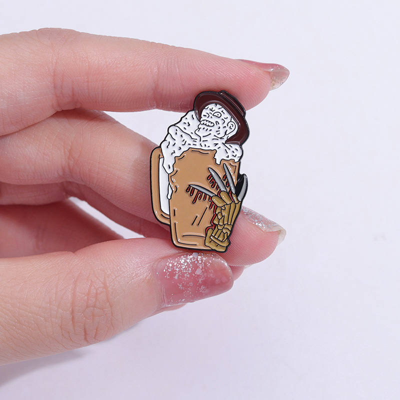 Ice Cream, Skull Pattern Unisex Gender Punk Pin Ice Cream Skull Alloy Plating Unisex Brooches
