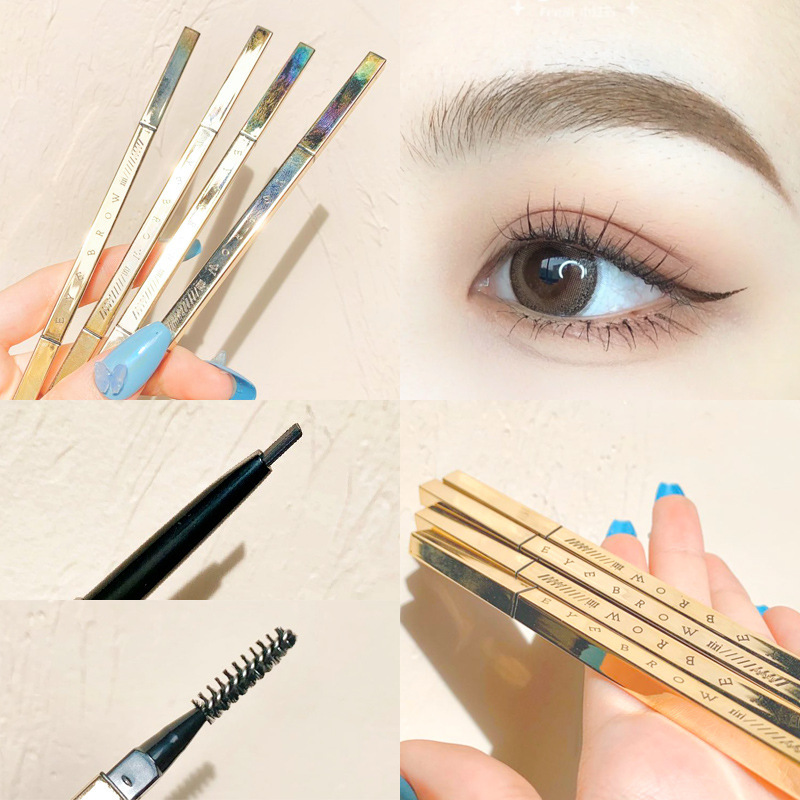 XIXI小金条双头眉笔初学者防水持久不脱色不晕染旋转三角国货彩妆