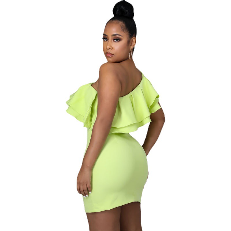 Falda midi de verano, color sólido, estilo europeo y americano, verde, que cubre el cuerpo, chal frontal, seda trenzada internacional, cintura alta, efecto adelgazante.
