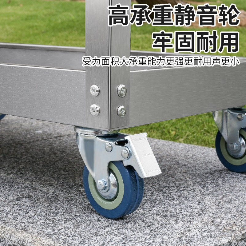 Vehículo de herramientas de acero inoxidable multifuncional reparación automotriz de tres capas gabinete de herramientas de automóviles reparación automotriz estante móvil carro pequeño