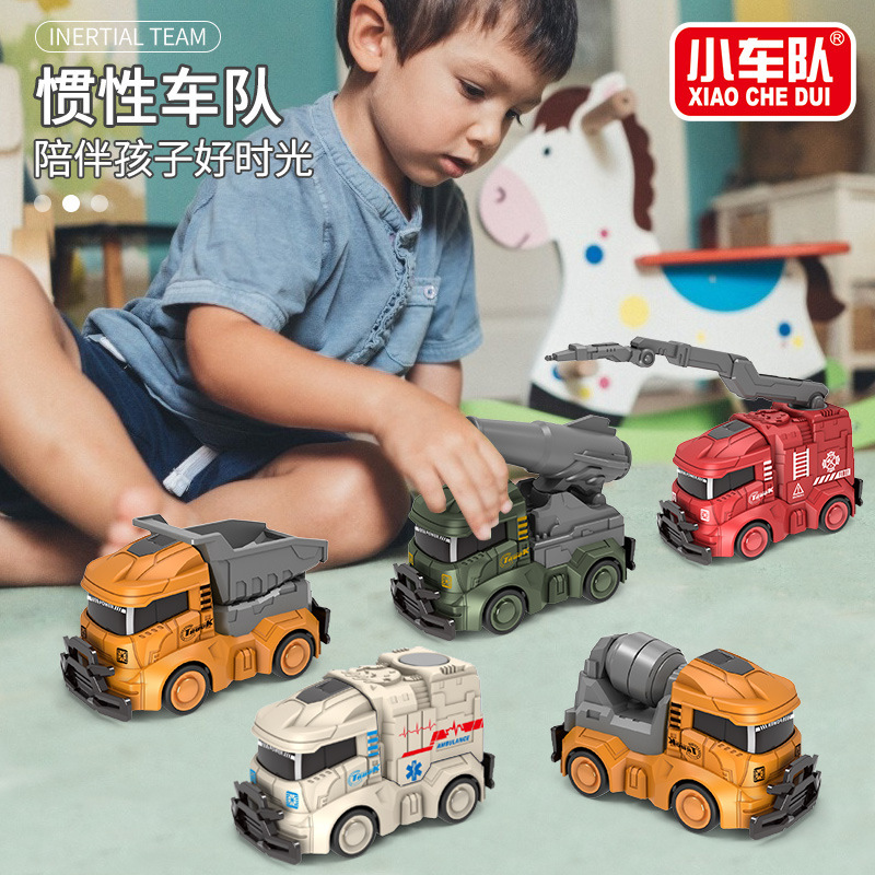Cross-border Children's Inertial Engineering Vehicle Military Fire Sanitation Theme Front Drive Vehicle Children's Toy Car Small Gift