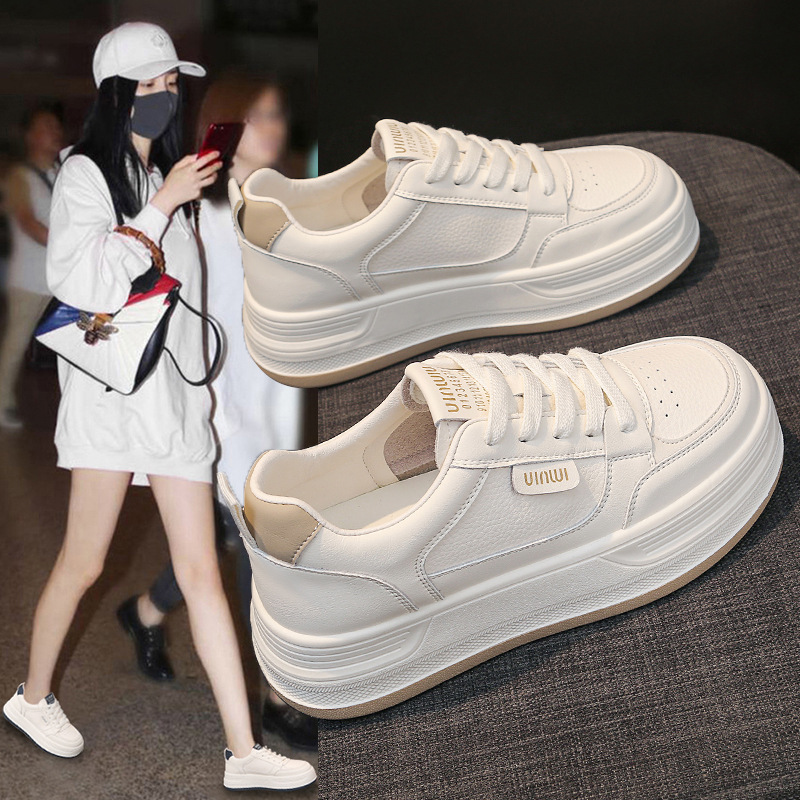 小白鞋女生百搭春秋平厚底2025秋季新款透气爆单休闲老爹运动板鞋|undefined