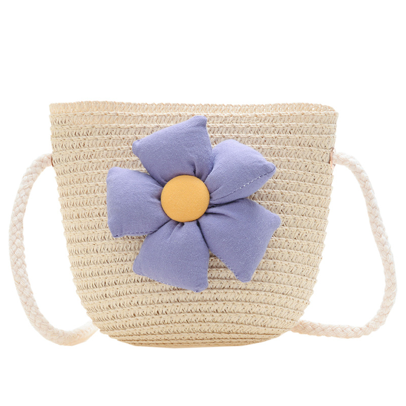 Bolsa de playa de los nuevos niños del verano bebé mini bolso de hombro lindo niñas bolsa de accesorios de paja bolsa monedero