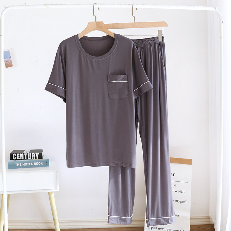 남성 모달 짧고 긴 세트-다크 그레이