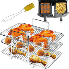 Air fryerエアフライヤー部品304ステンレスエアフライヤー焼きグリル折り畳み式グリル乾燥棚
