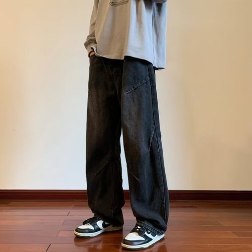 Men's Spring Autumn Trend Brand American Retro Versatile Loose Casual Straight Leg Wide Leg Pants