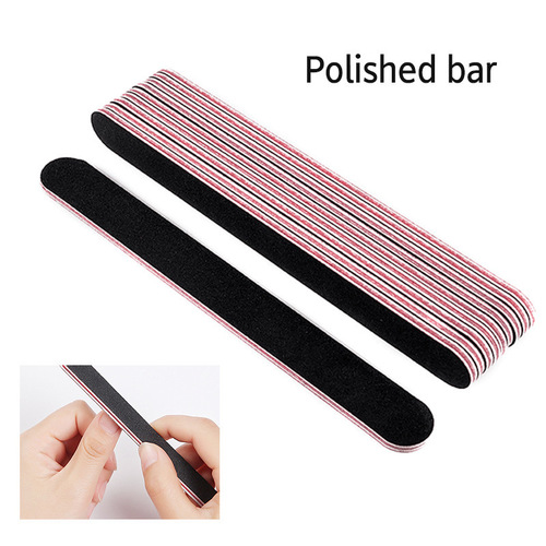 Wholesale black nail file strips, dual-sided nail grinding strips, EVA red heart sanding bars 100/180