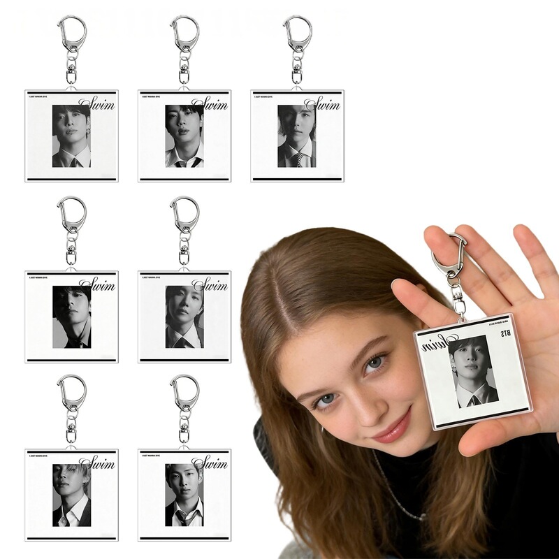 Korean-Style Trendy Hanging Ornaments Backpack Key Decorations Cross-Border Bts Themed Acrylic Keychain