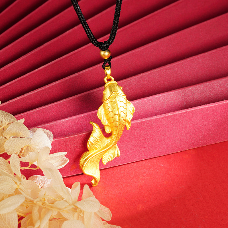 Vietnam arena oro koi negro cuerda collar todo a juego suministro directo de fábrica Goldfish tridimensional Yiwu Joyería Al por mayor todos a juego Accesorios