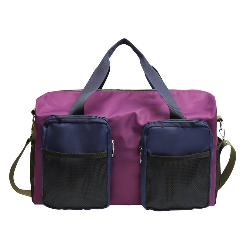 Bolso de viaje de gran capacidad para viajes de corta distancia bolso de gimnasio de almacenamiento de color de contraste de moda bolso de hombro diagonal multifuncional marea