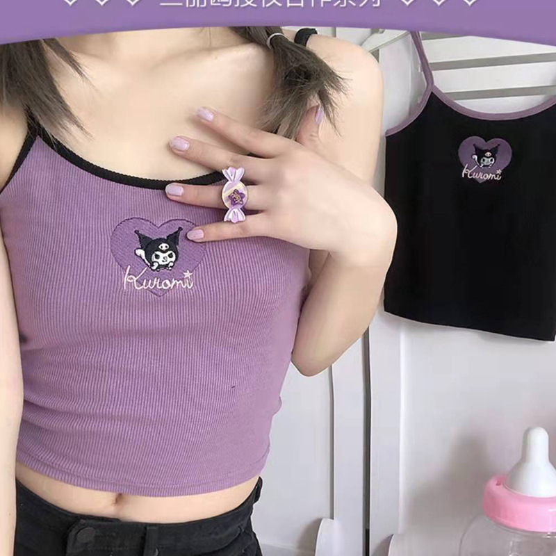 Verano nuevo estilo bordado camisola linda chica dulce suave chica estudiante interior corto tubo superior