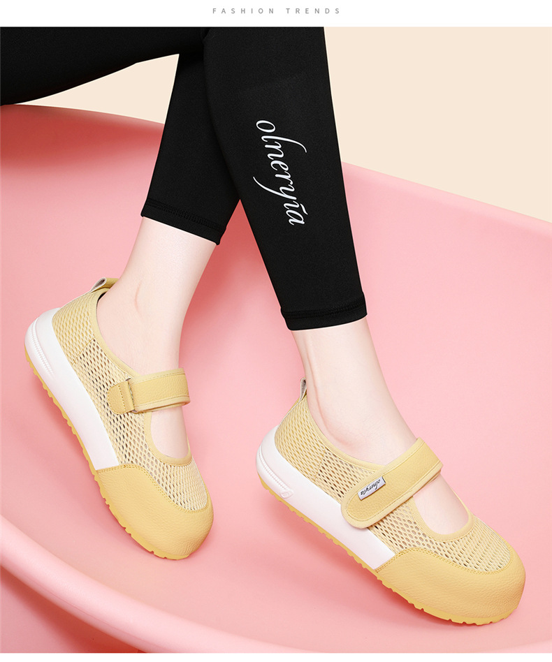 Giày Mary Jane nữ đế dày lưới thoáng khí Velcro mới mùa hè 2025 — JST 7173 màu camel cao gót 2, JST 7238 Cao gót màu be 3,8, JST 1988 cao gót đen 3.5, Cao gót trà sữa JST 1988 3.5 chi tiết 12