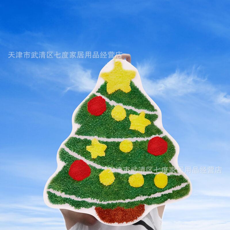 跨境圣诞节卡通家用装饰地垫易打理耐脏玄关垫速干吸水防滑浴室垫|undefined