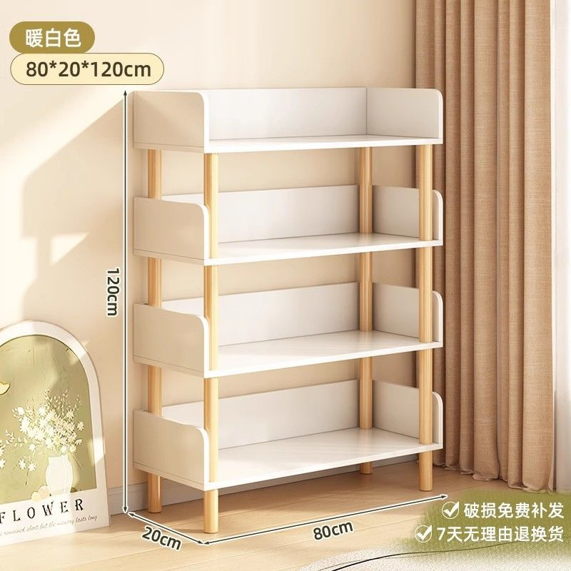 Estante de libros simple integrado contra la pared estante de almacenamiento móvil estante de almacenamiento de libros estante de almacenamiento de juguetes vertical multicapa para estudiantes