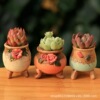 Creative flowerpot, small ceramics, plant lamp flower-shaped, handmade, hand painting