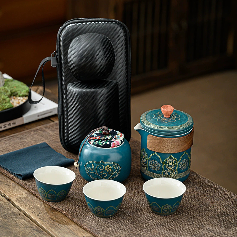 Travel tea set for traveling for home use, Japanese teapot, handheld tea cup, simple and elegant design