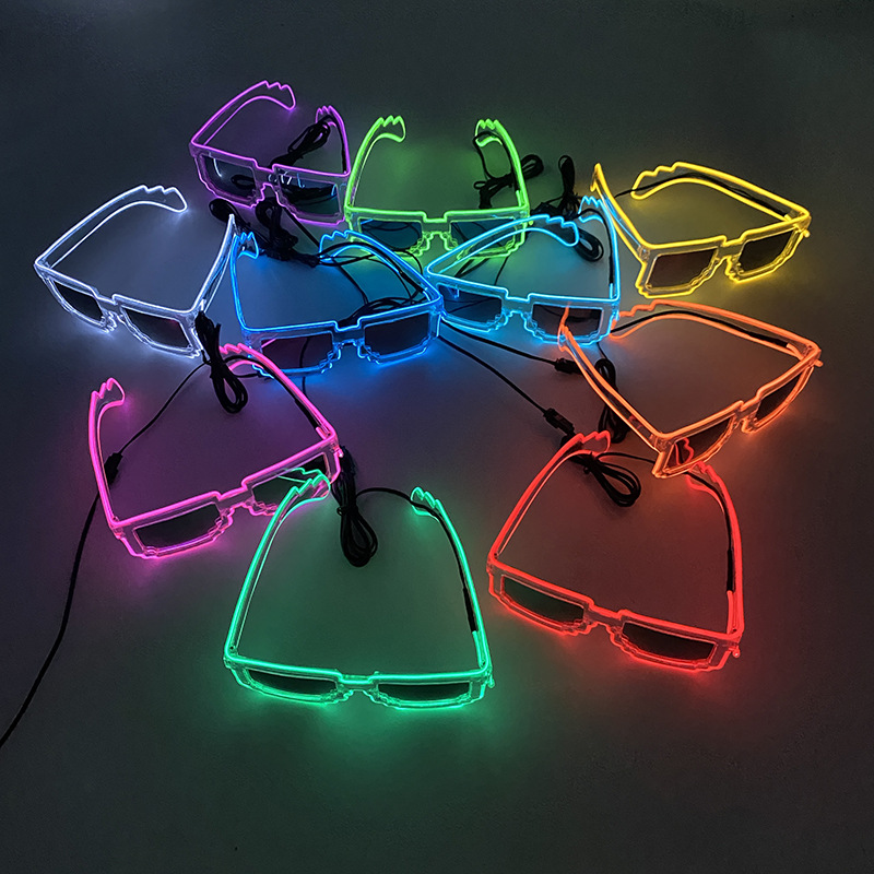 Fresco LED inalámbrico mosaico gafas luminosas discoteca rendimiento Dance party disco flash gafas props