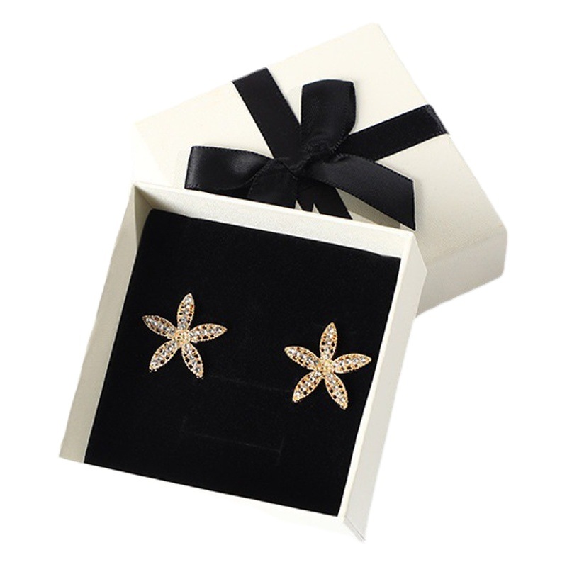 Caja de joyería en stock al por mayor arco clásico color Sólido caja de joyería pendientes collar caja de joyería